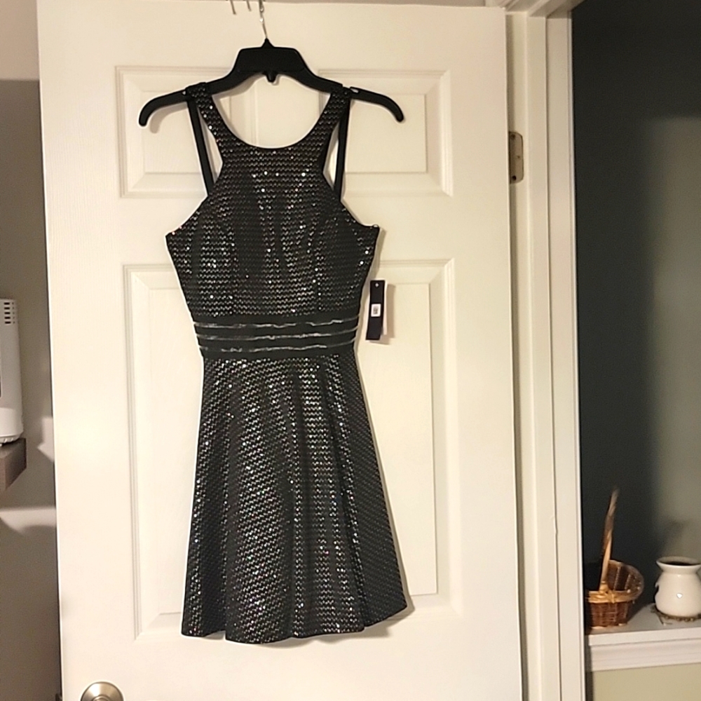 Black sequined dress
